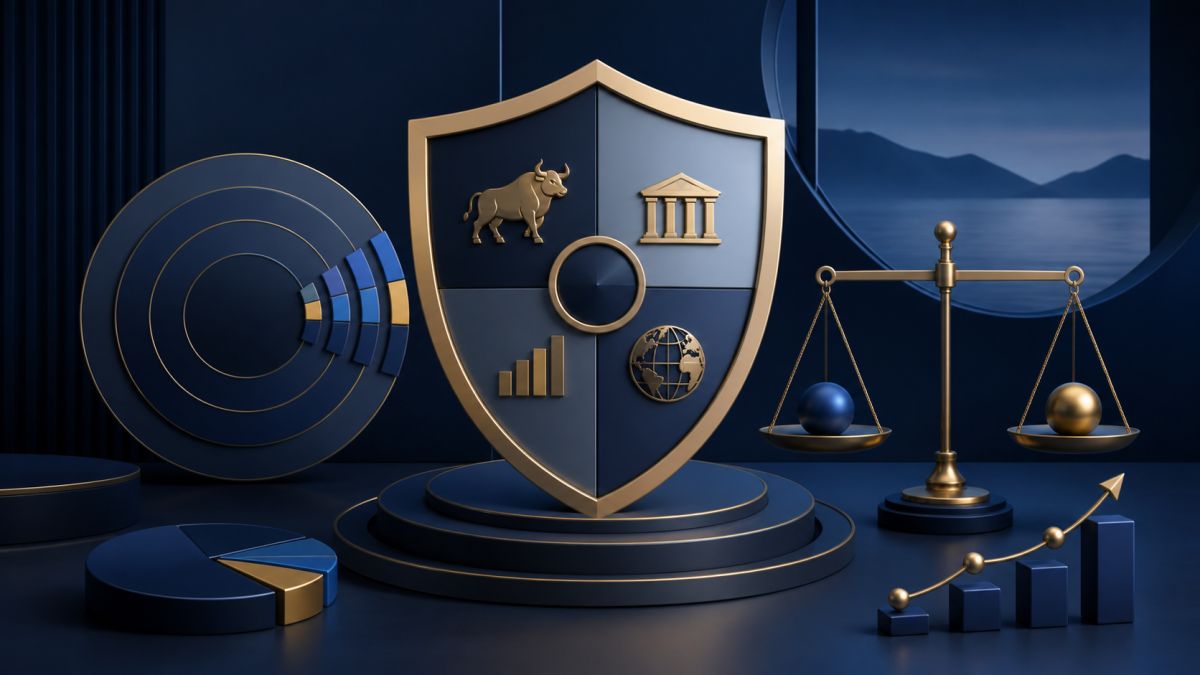 Yatırımcılar için risk yönetimi kavramlarını anlatan grafik ve şemalar