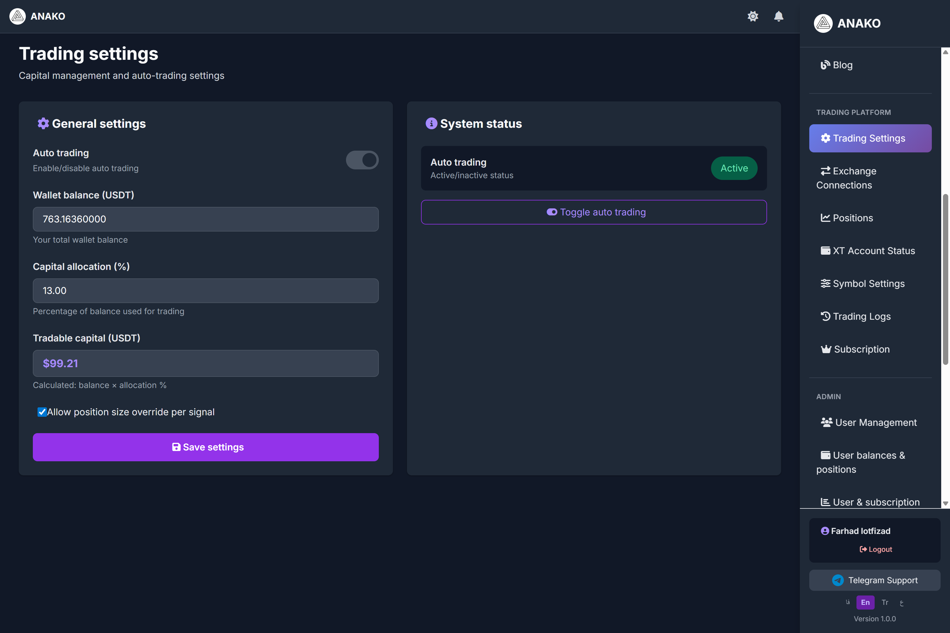 Trading Platform Section Tutorial (Trade Robot)